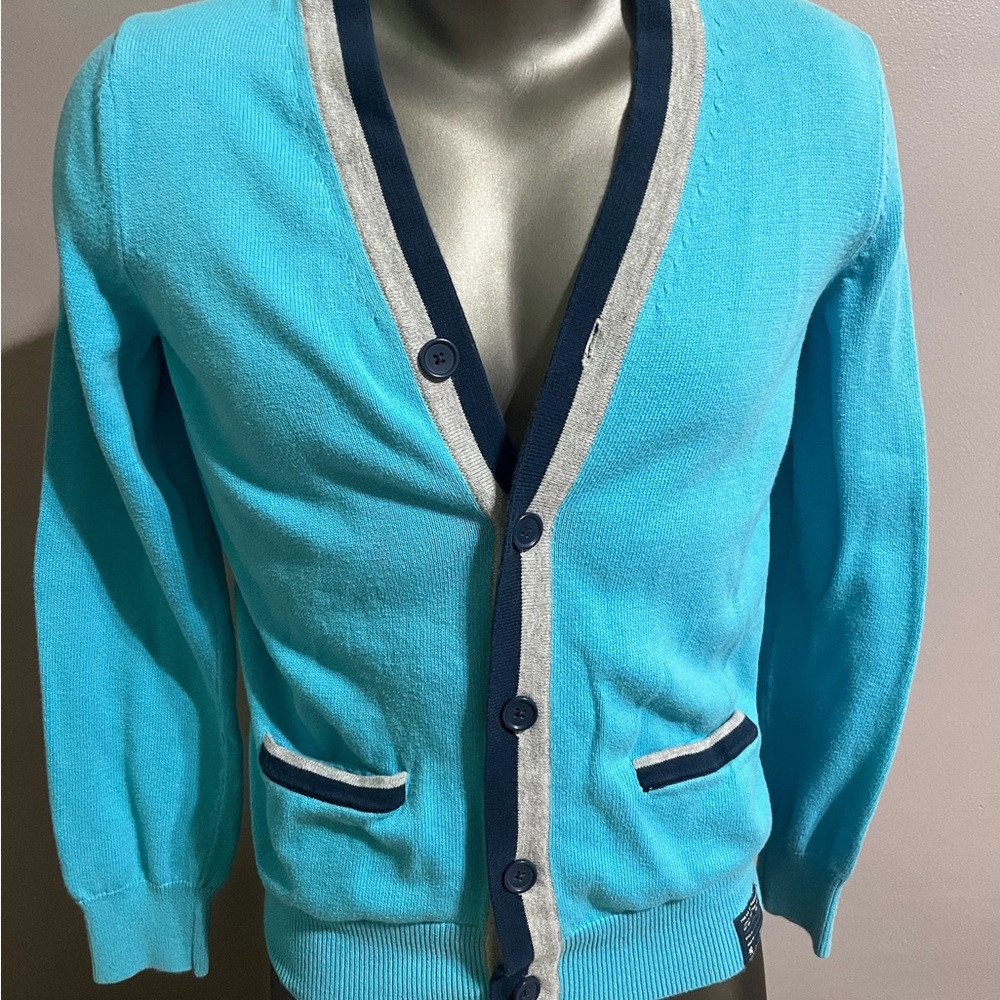 Men's Blue Cardigan Sweater
